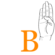 Finger Alphabet Buschstabe B